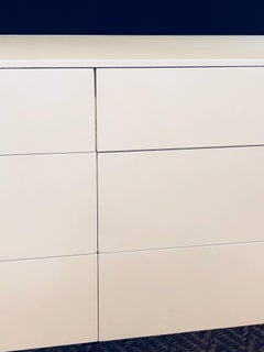 Mid-Century Modern White Dresser or Commode with Lucite Sides by John Stuart