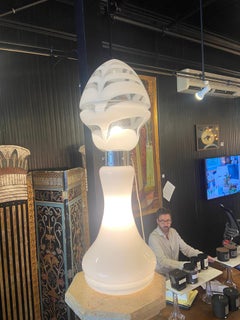 Mid-Century Modern White Duel Light Glass Lamp