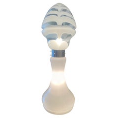 Mid-Century Modern White Duel Light Glass Lamp