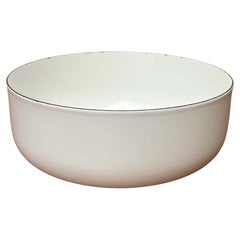 Mid-Century Modern White Enamel Bowl by Kaj Franck for Finel, Finland, 1960s