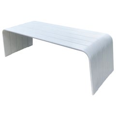 Mid-Century Modern White Enameled Aluminum Bench Attributed to Superstudio