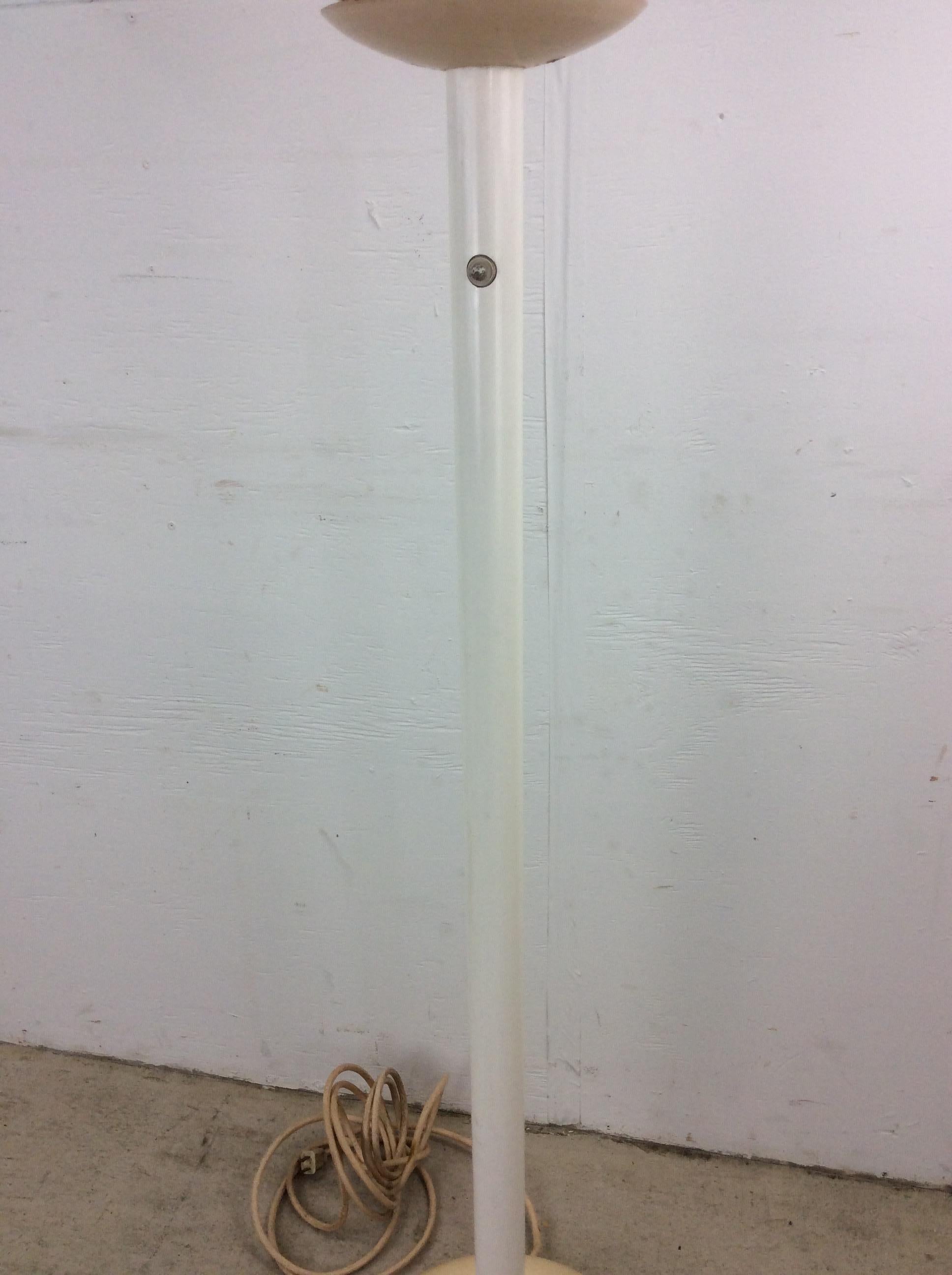 Mid Century Modern White Floor Lamp with Large Globe For Sale 3