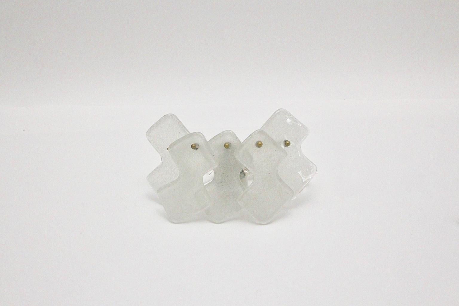 Mid-20th Century Mid-Century Modern White Glass Vintage Sconce or Wall Light J.T.Kalmar, 1960s For Sale