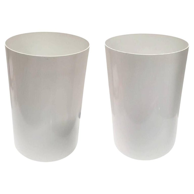 Mid Century Modern White Kartell Wastebins Set of 2 For Sale at 1stDibs