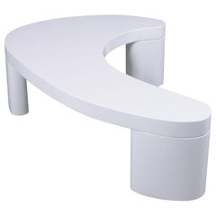 Mid-Century Modern White Lacquered Coffee Table