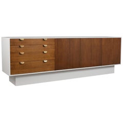Mid-Century Modern White Lacquered Credenza