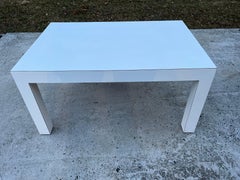 Mid-Century Modern White Laminate Parsons Table