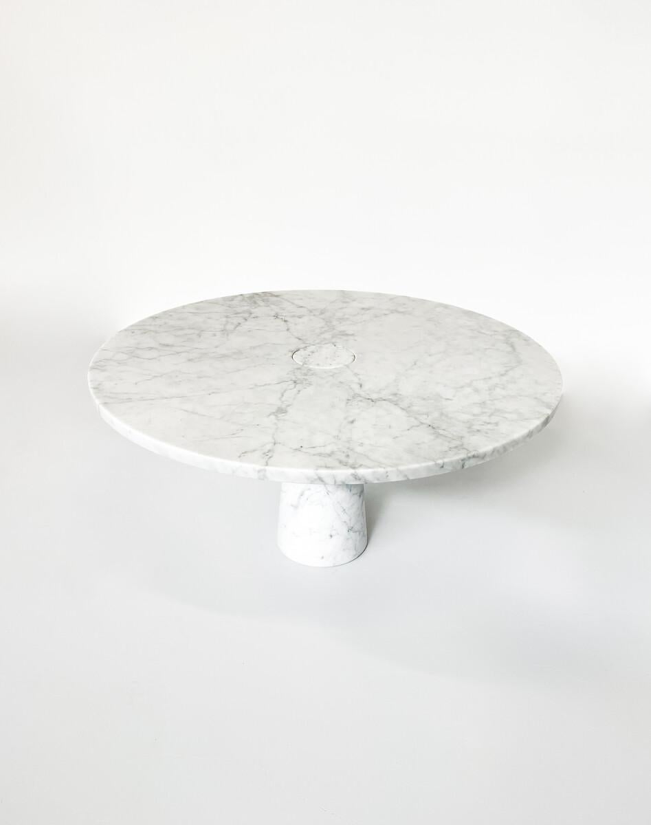 Late 20th Century Mid-Century Modern White Marble Dining Table by Angelo Mangiarotti, Italy For Sale