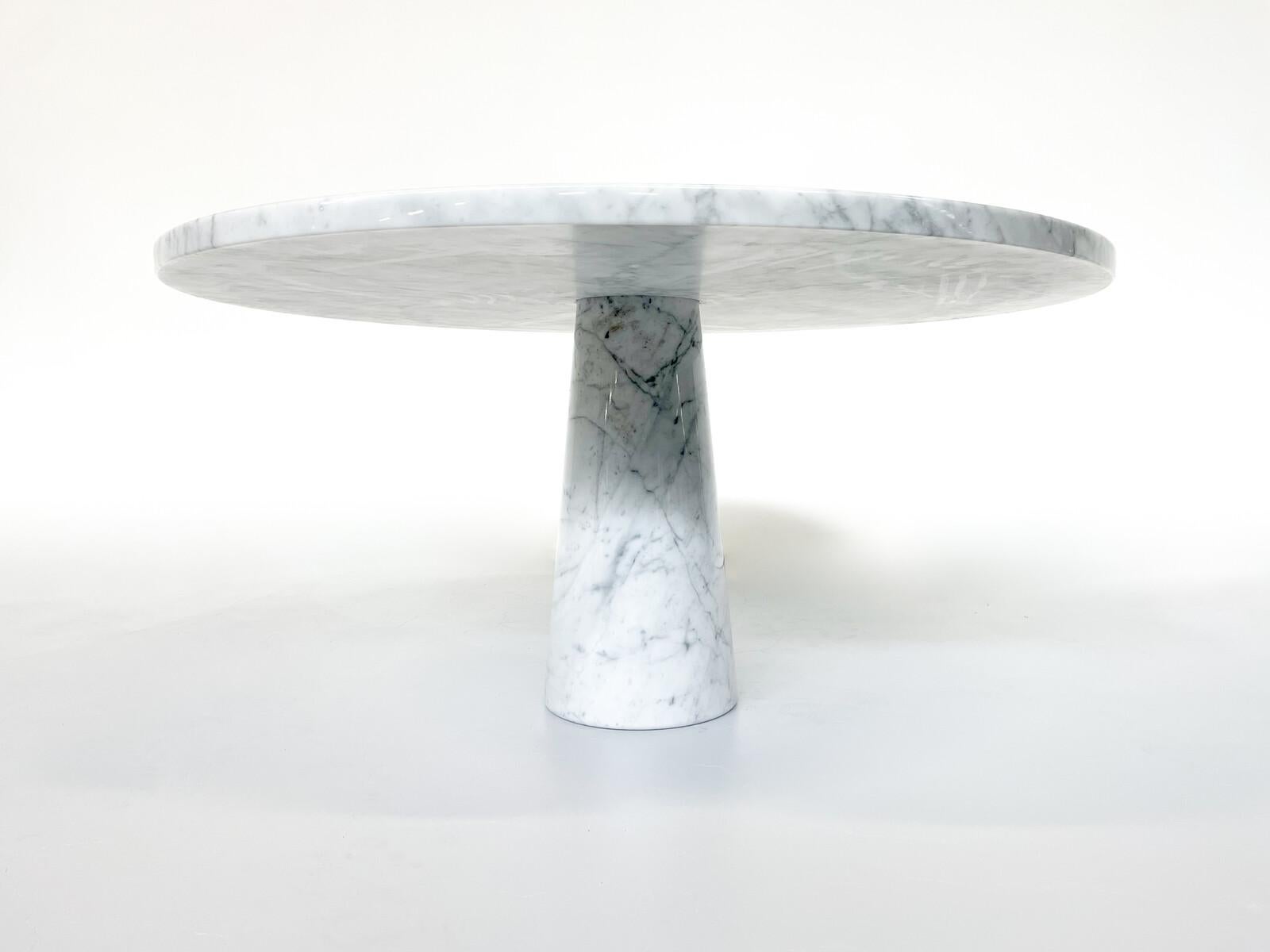 Mid-Century Modern White Marble Dining Table by Angelo Mangiarotti, Italy For Sale 1