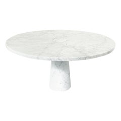 Mesa de comedor de mármol blanco moderna de mediados de siglo de Angelo Mangiarotti, Italia