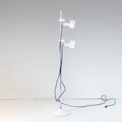 Mid Century Modern White Metal Floor Lamp by Elio Martinelli, 1970s