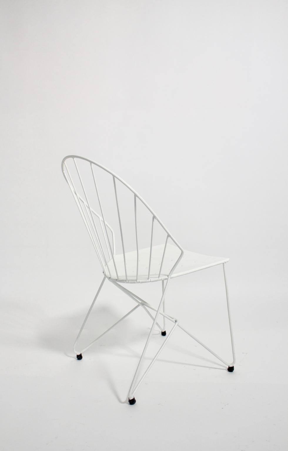 Fauteuils de jardin vintage en métal blanc Auersperg par Sonett, style moderne du milieu du siècle dernier en vente 11