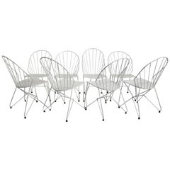 Fauteuils de jardin vintage en métal blanc Auersperg par Sonett, style moderne du milieu du siècle dernier