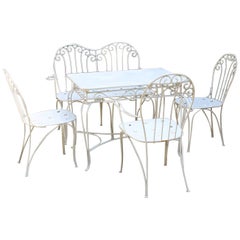 Mid-Century Modern White Metal Used Patio or Garden Furniture, 1950s, Austria