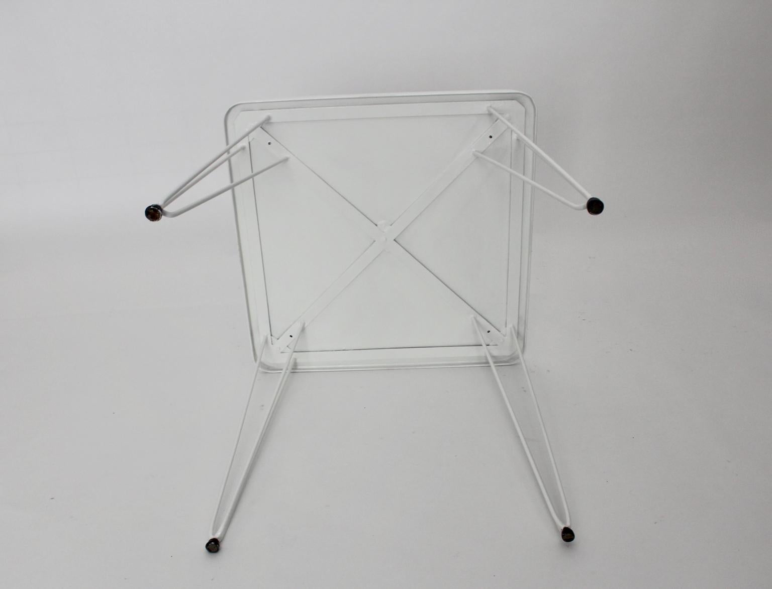 Mid-Century Modern White Metal Vintage Table by Wladar & Mödlhammer for Sonett  For Sale 6