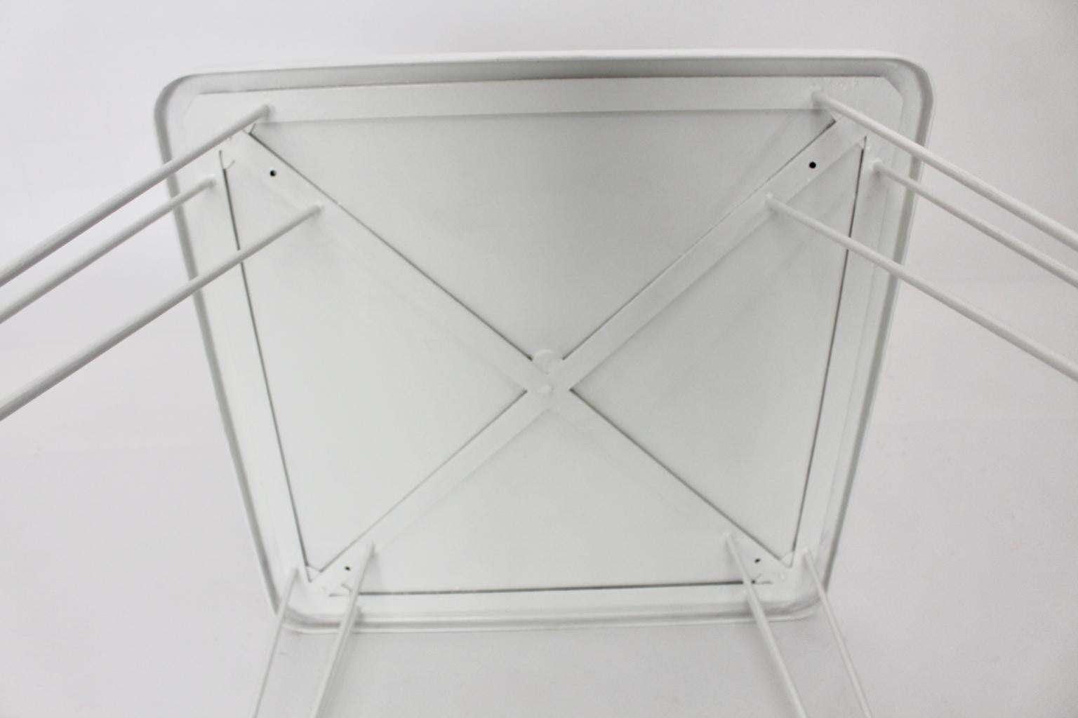 Mid-Century Modern White Metal Vintage Table by Wladar & Mödlhammer for Sonett  For Sale 8