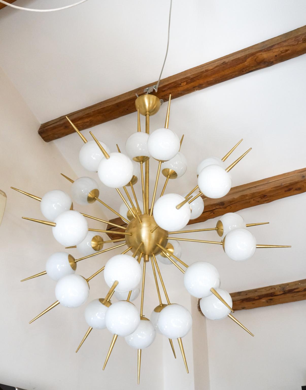 Mid-Century Modern White Murano Glass Sputnik Chandelier by Alberto Donà, 1980s For Sale 10