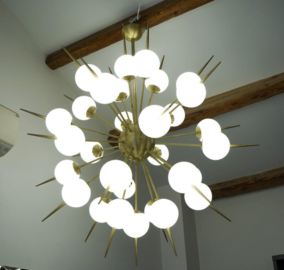 Alberto Donà Mid-Century Modern White Murano Glass Sputnik Chandelier, 1980s For Sale 2