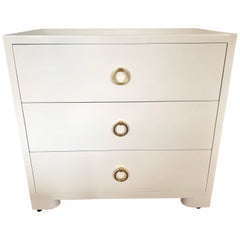 Mid-Century Modern White Newly Lacquered Chest Dresser Chest of Drawers