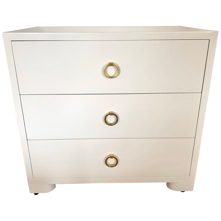Newly Lacquered Chest Dresser, White Lacquer Dresser Modern