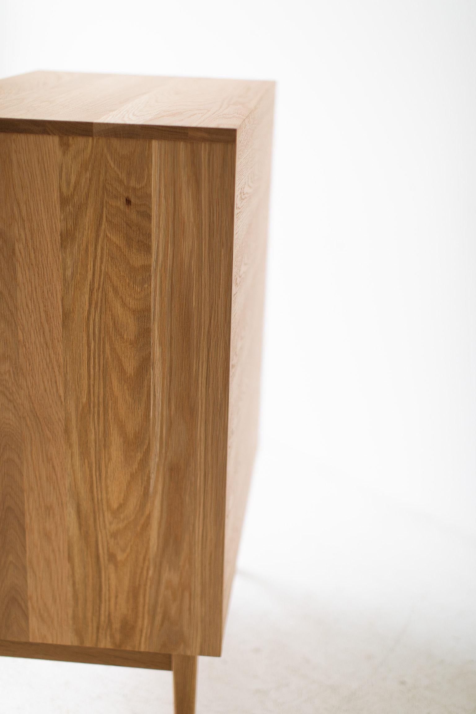 Hardwood Mid-Century Modern Style White Oak Dresser For Sale