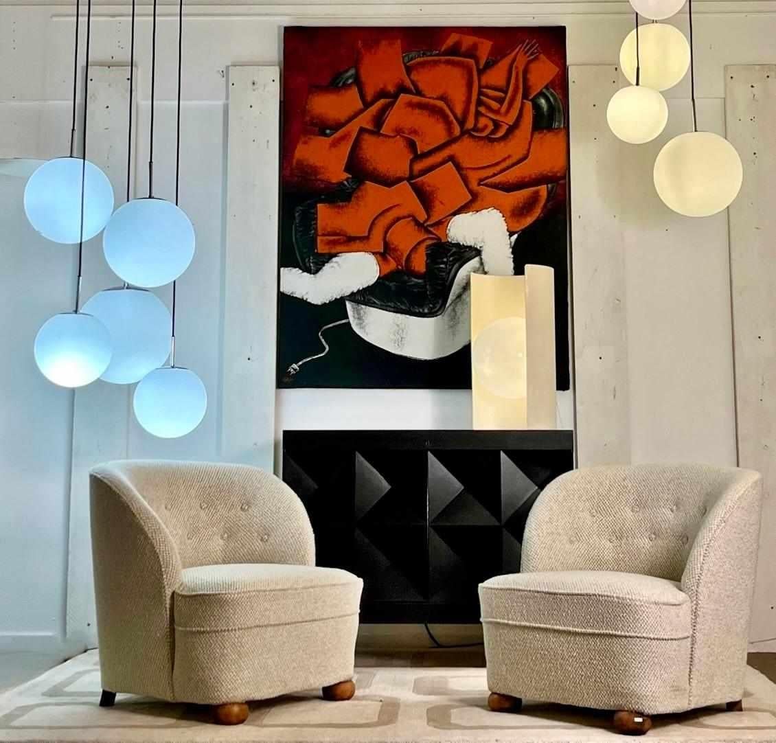 Plafonnier Cascade en verre opalin blanc et chrome, The Moderns - années 1970 en vente 6