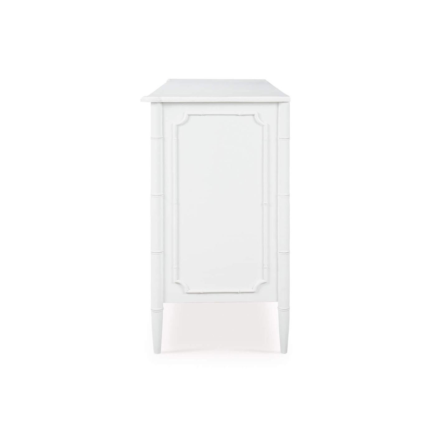 Asian Mid Century Modern White Painted Dresser For Sale