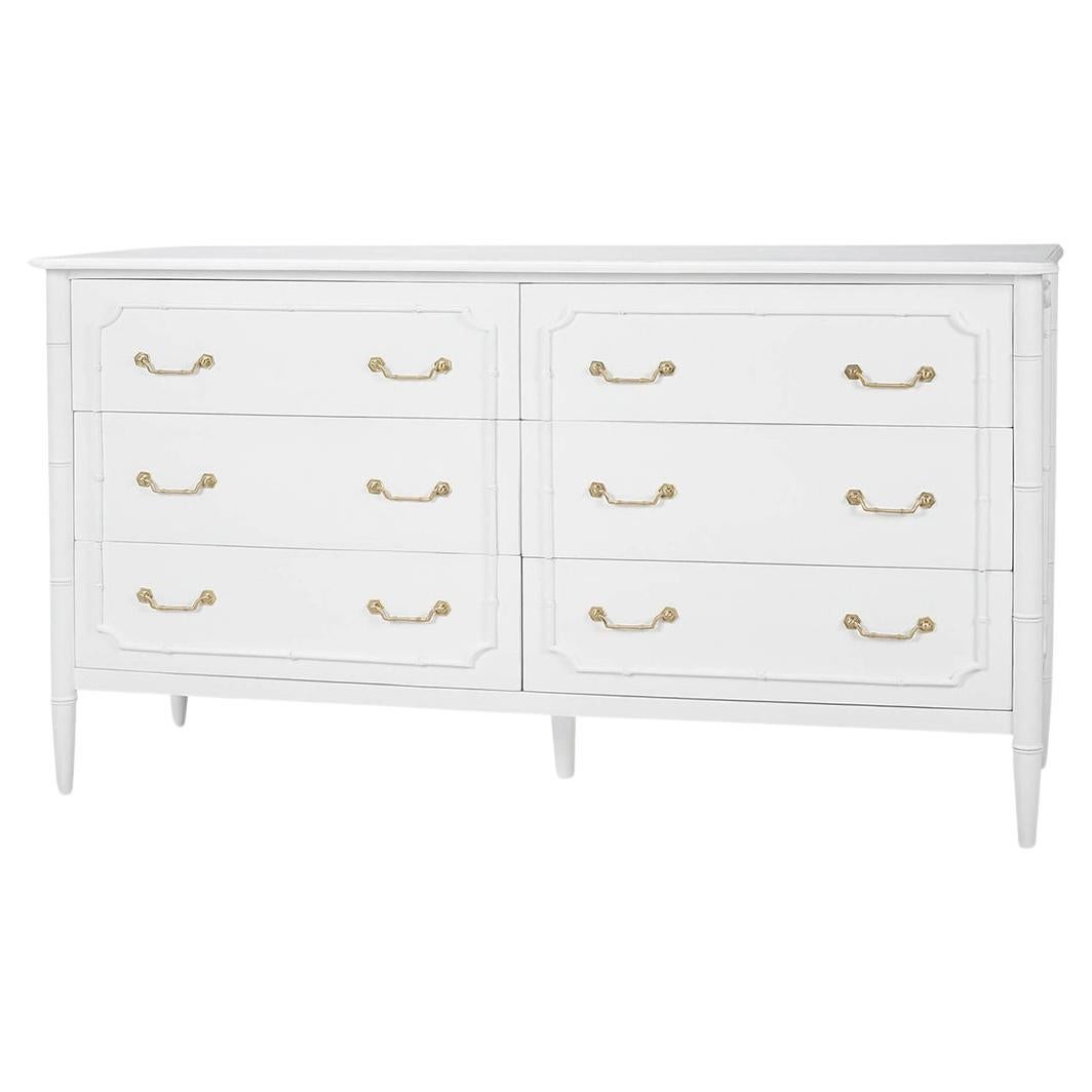 Mid Century Modern White Painted Dresser For Sale