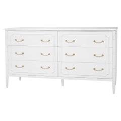 Mid Century Modern White Painted Dresser