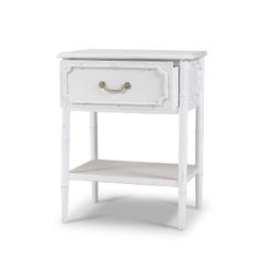 Mid Century Modern White Painted End Table