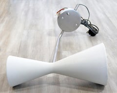 Mid-Century Modern White Painted Metal Double Cone Wall Fixture Sconce, 1960s