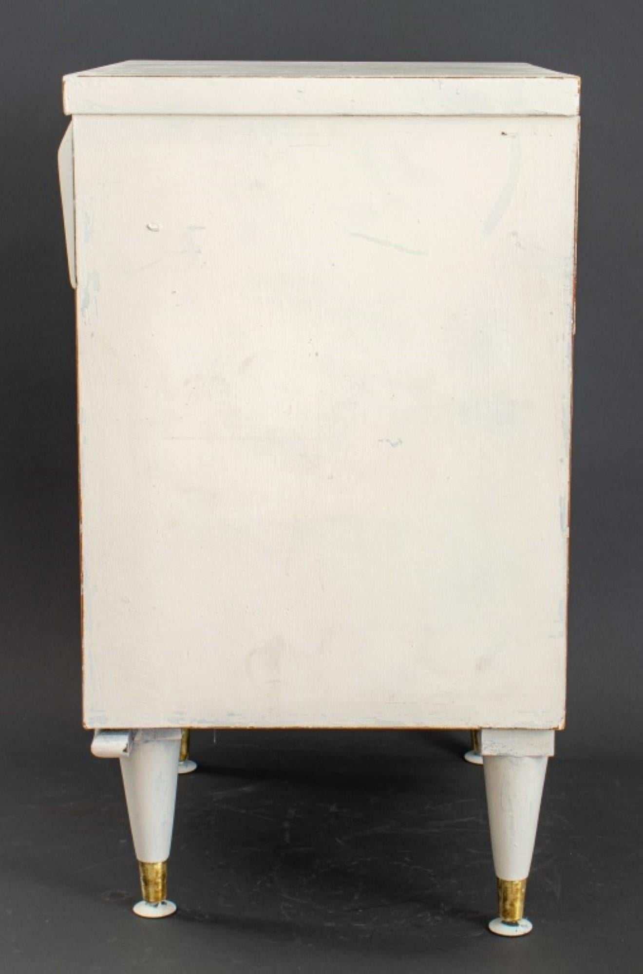 Mid-Century Modern White Painted Wood Bedside For Sale 1