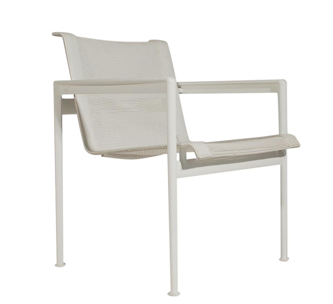 American Mid-Century Modern White Patio Chairs and Table Set by Richard Schultz for Knoll