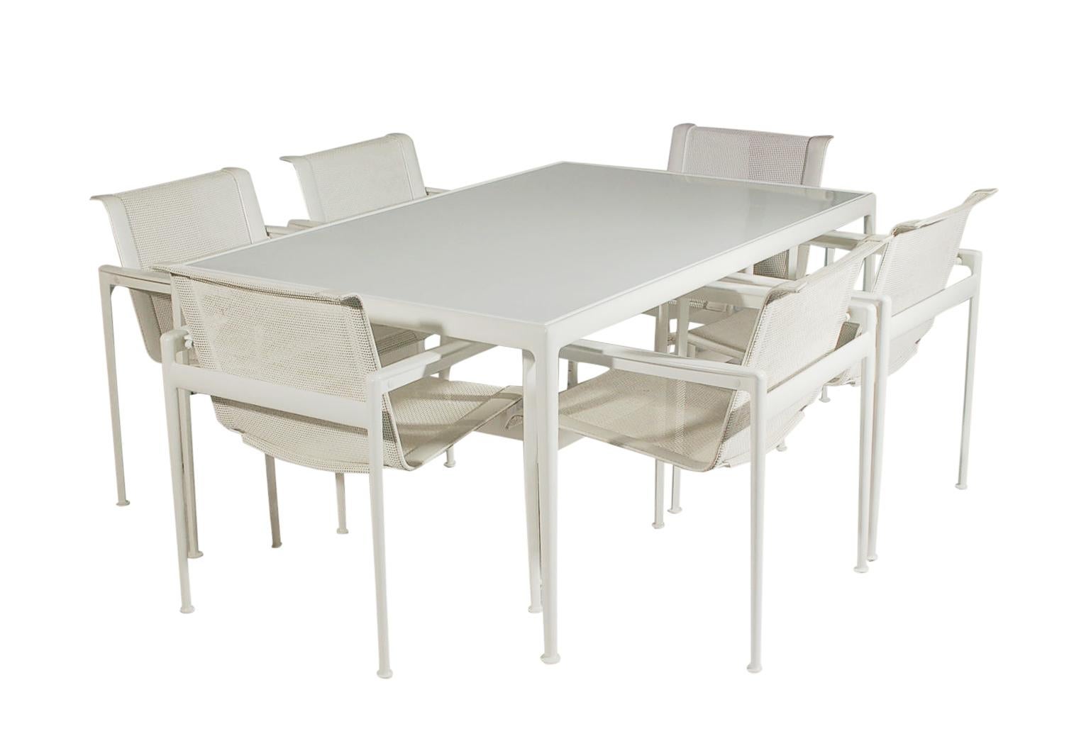 Mid-Century Modern White Patio Chairs and Table Set by Richard Schultz for Knoll 1