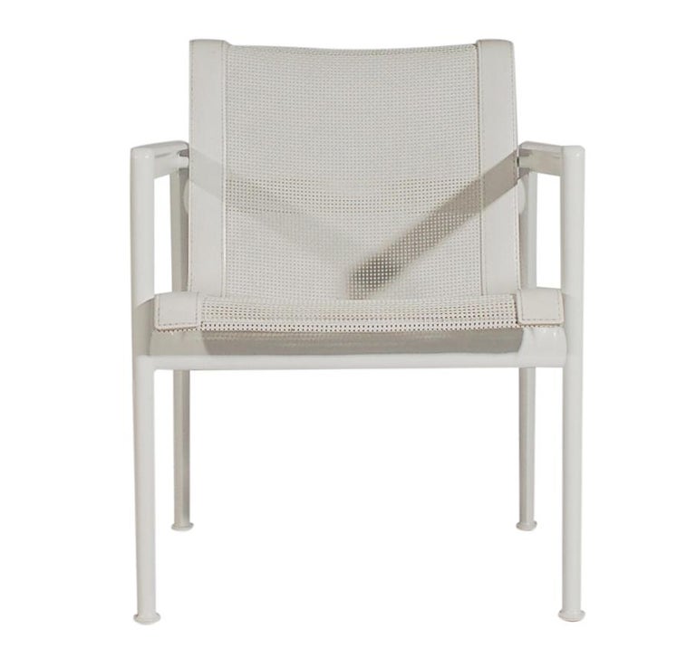 MidCentury Modern White Patio Chairs and Table Set by Richard Schultz