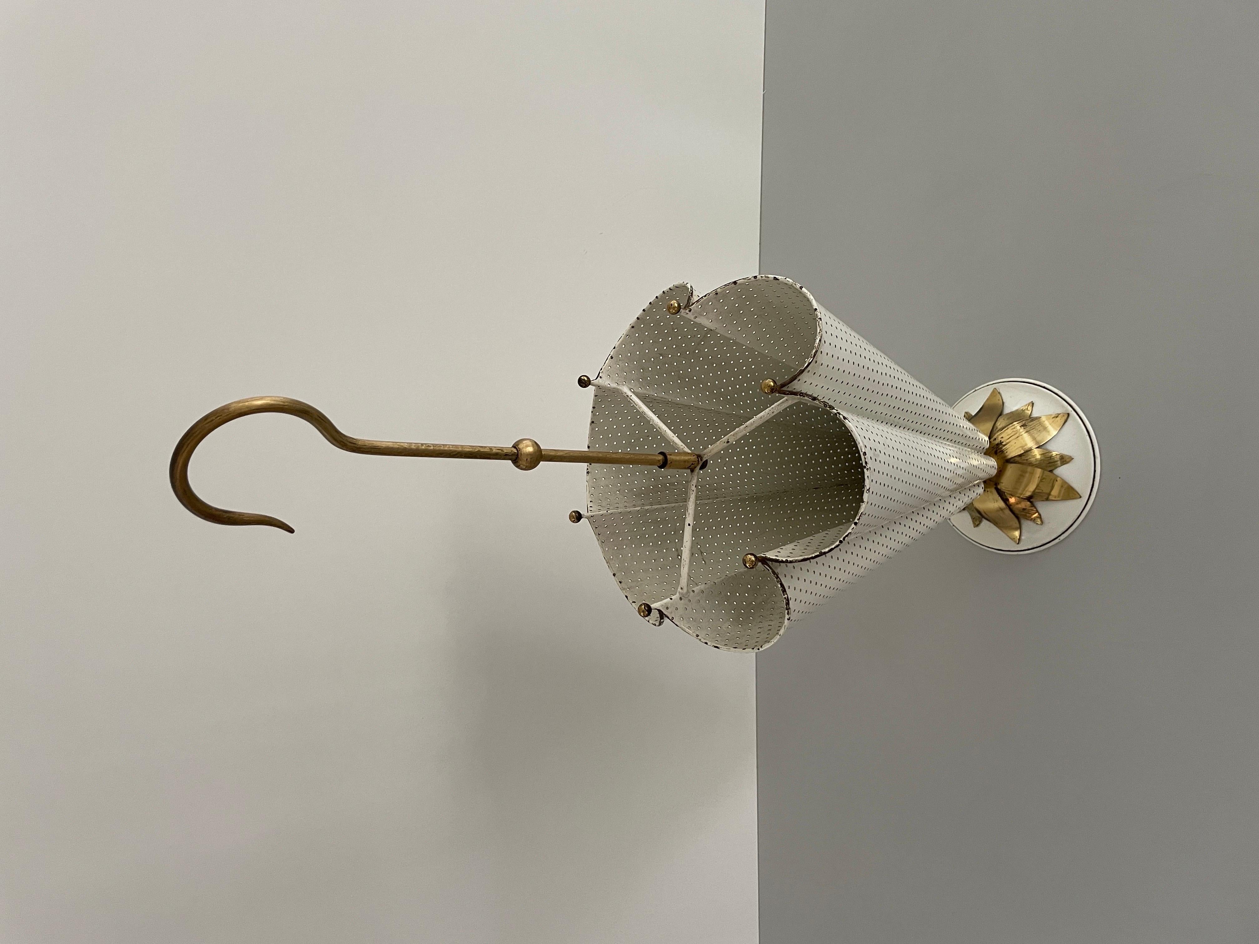 Mid-Century Modern Mid Century Modern White Perforated Metal Umbrella Stand, 1950s, Germany