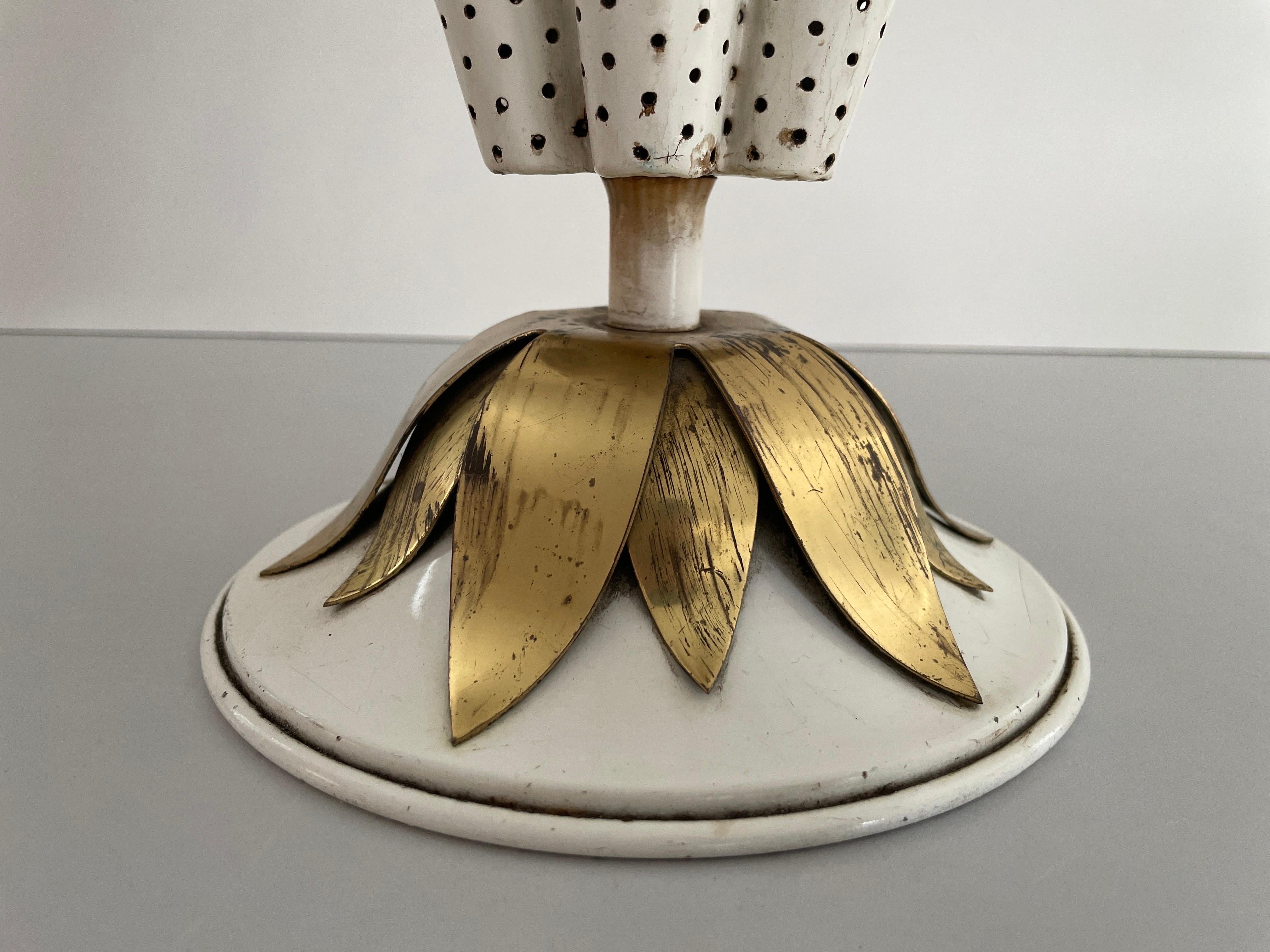 Mid-20th Century Mid Century Modern White Perforated Metal Umbrella Stand, 1950s, Germany