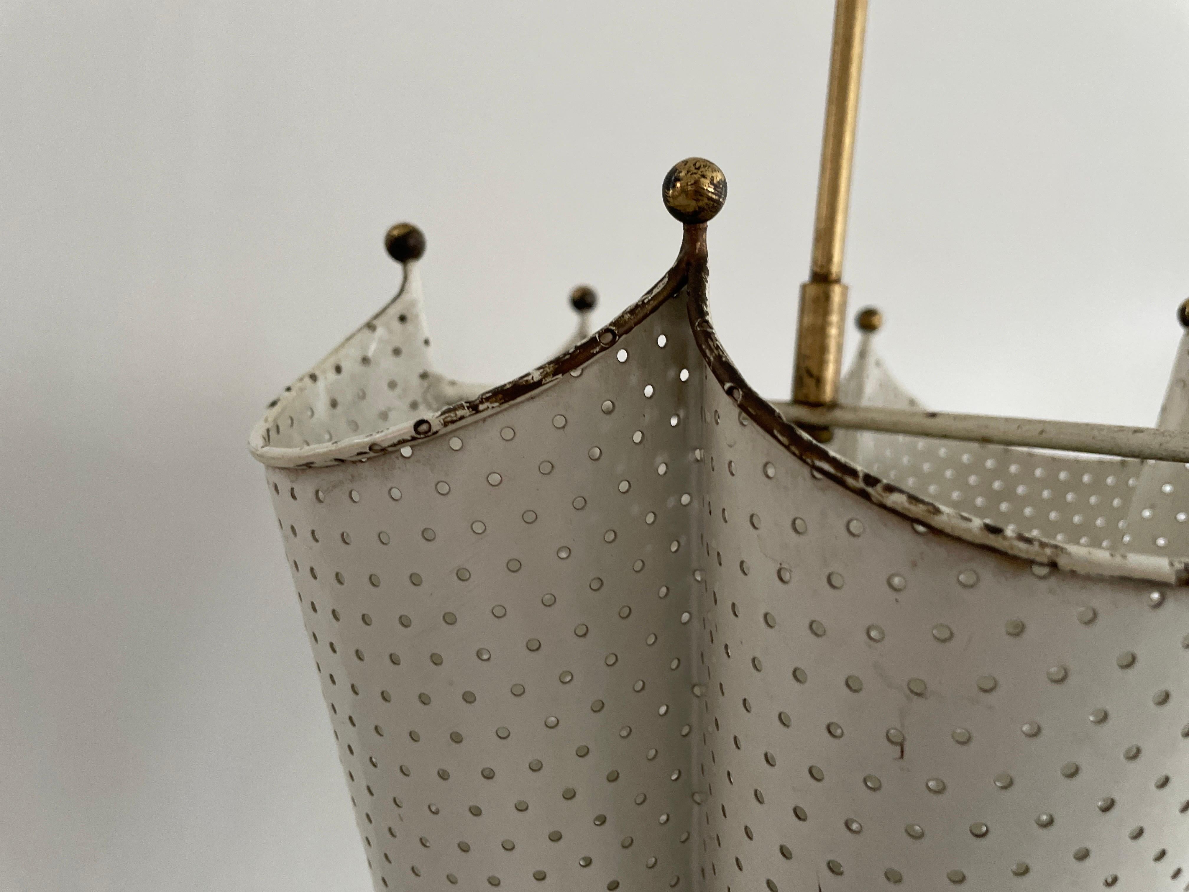 Mid Century Modern White Perforated Metal Umbrella Stand, 1950s, Germany 1
