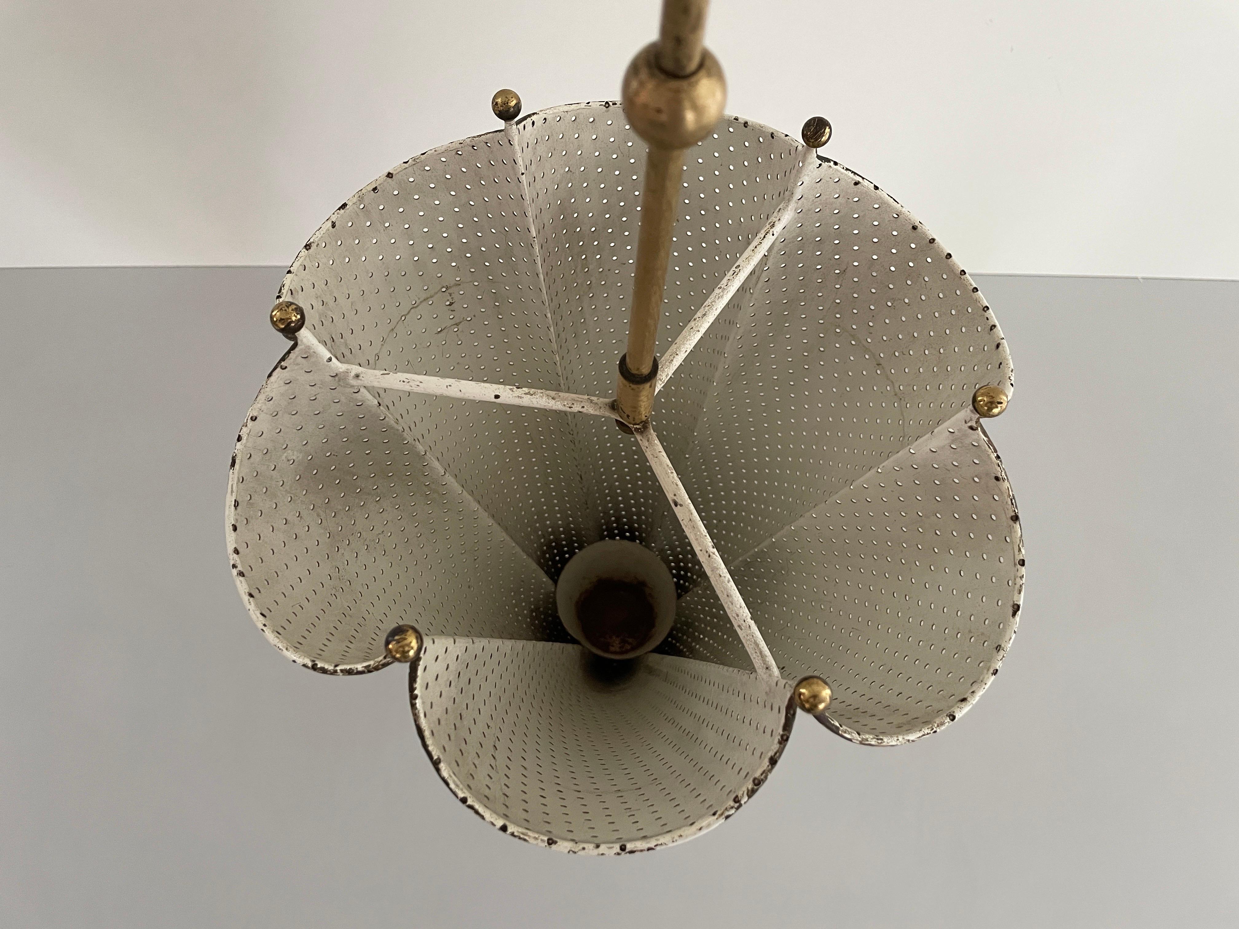 Mid Century Modern White Perforated Metal Umbrella Stand, 1950s, Germany 2