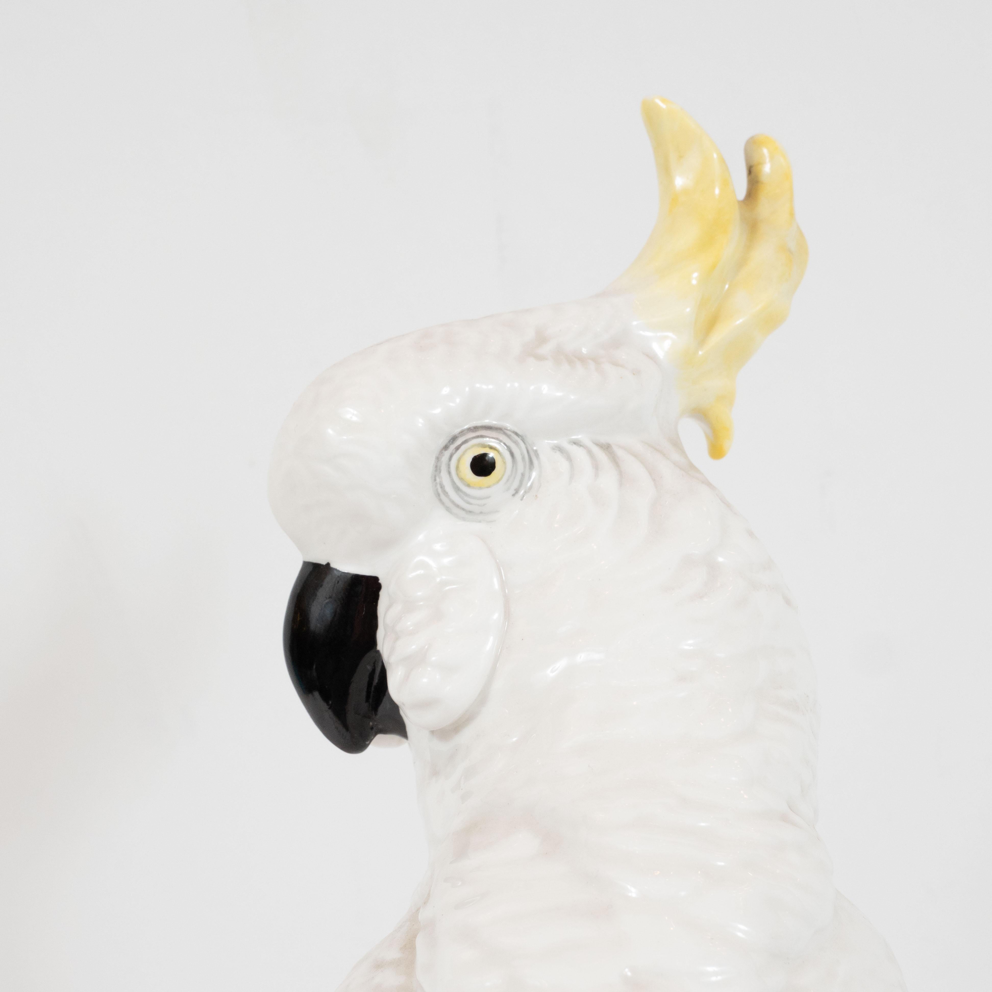 Mid-Century Modern White Porcelain Cockatoo by T.J. Jones for Staffordshire 1