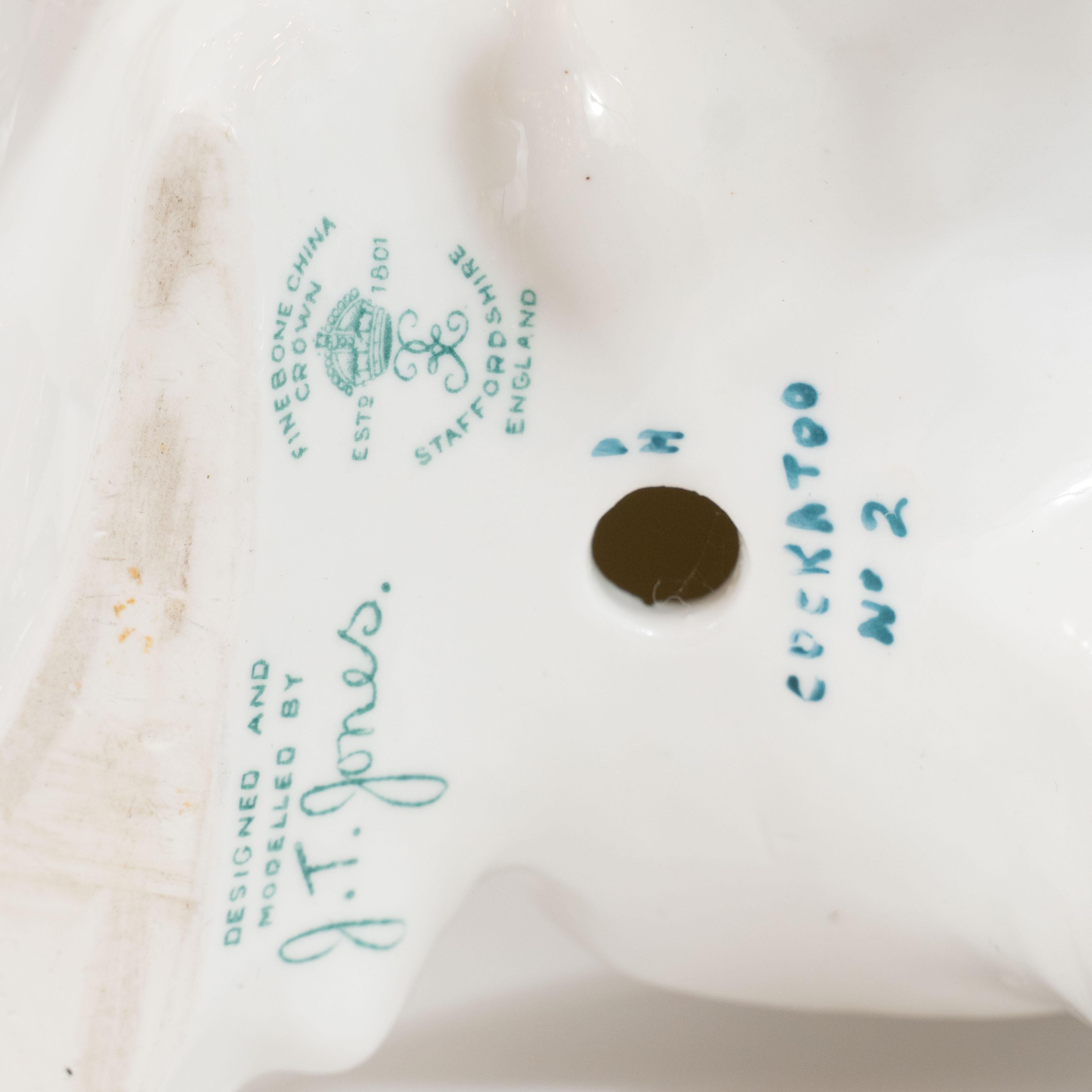 Mid-Century Modern White Porcelain Cockatoo by T.J. Jones for Staffordshire 2