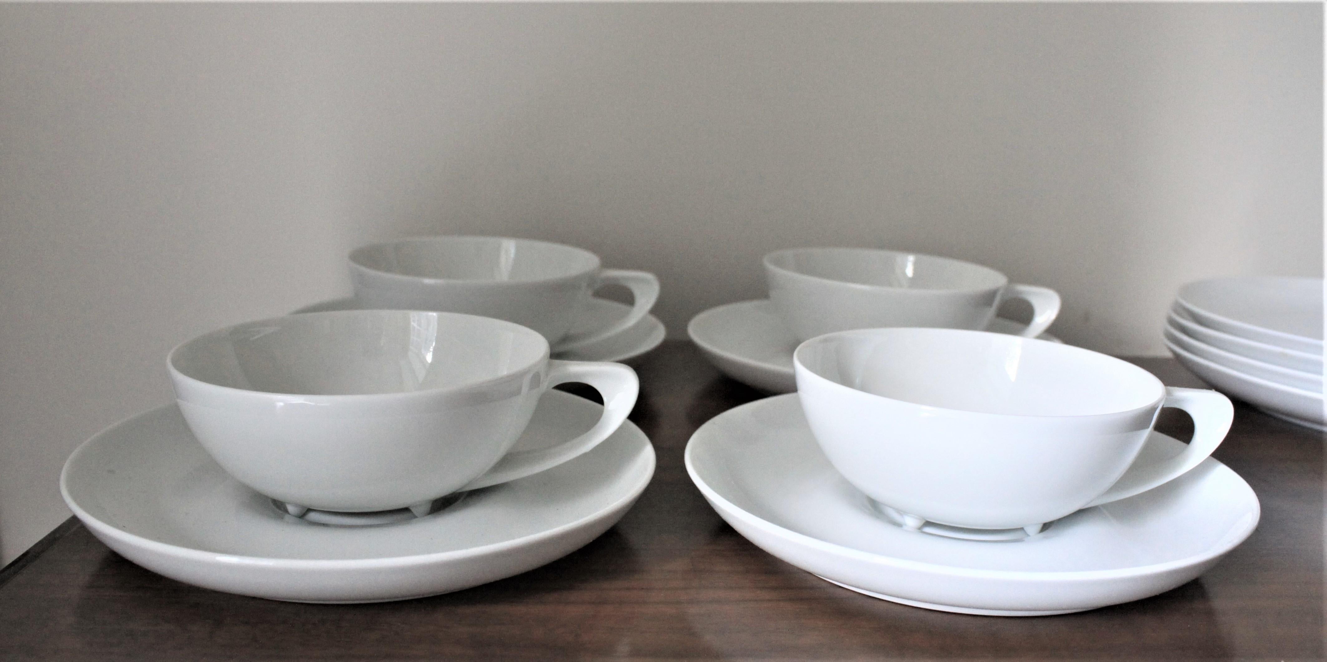 German Mid-Century Modern White Rosenthal Tea, Luncheon or Bridge Set