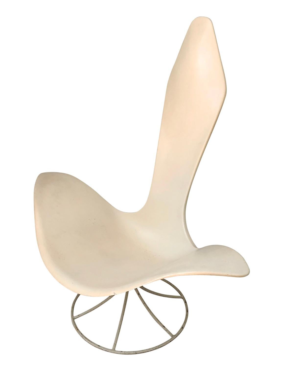 Mid-20th Century Mid-Century Modern White Sculptural Tulip Lounge by Estelle and Erwine Laverne