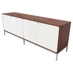 Vintage Mid-Century Modern White Sideboard by Florence Knoll, Wood and Metal, 1960s