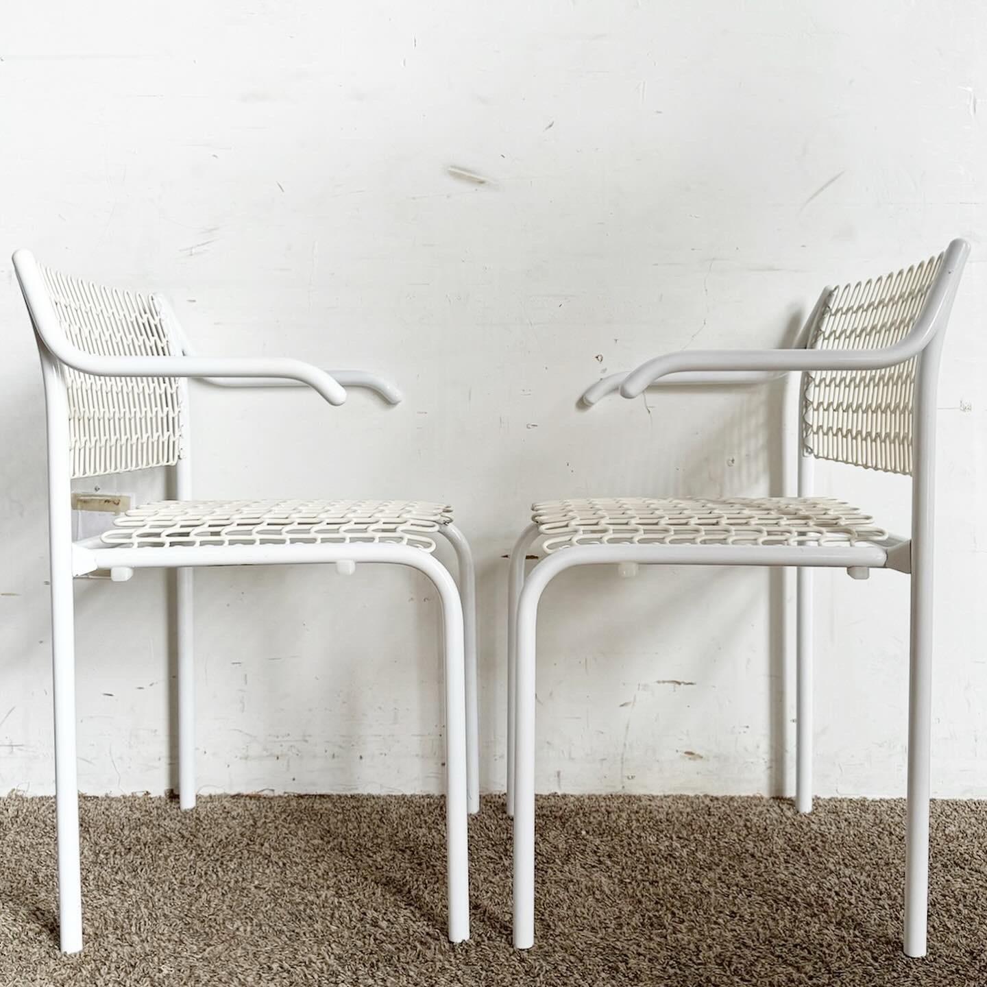 American Mid Century Modern White Sof-Tech Dining Chairs by David Rowland for Thonet For Sale