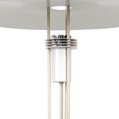 Mid-Century Modern White Steel Floor Lamp by Danish Maker Frandsen