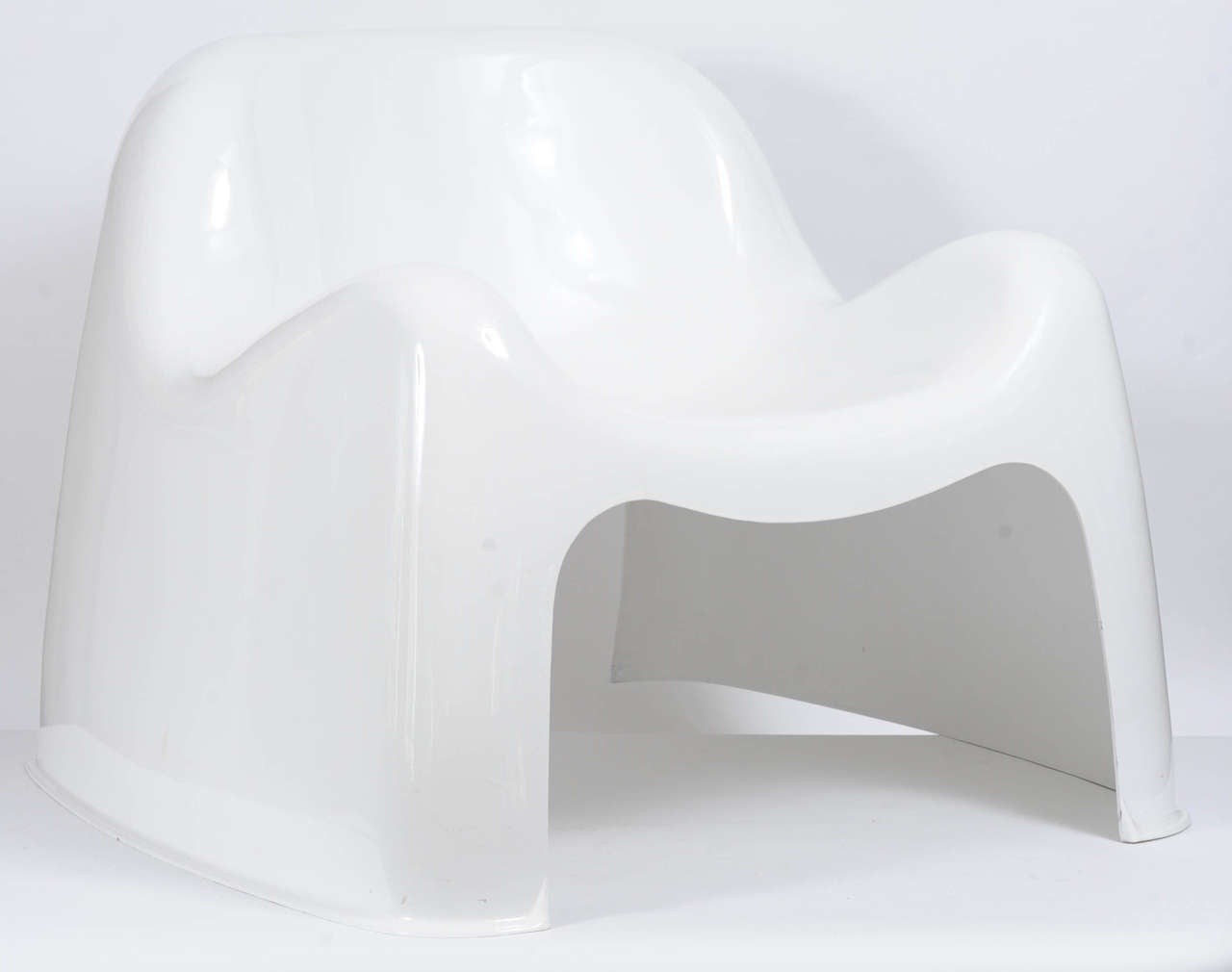 Ère spatiale Chaise Toga blanche de Sergio Mazza pour Artemide, mi-siècle moderne en vente