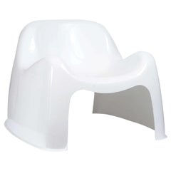 Mid-Century Modern White Toga Chair by Sergio Mazza for Artemide