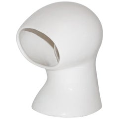 Mid-Century Modern White Vintage Ceramic Table Lamp circa 1960