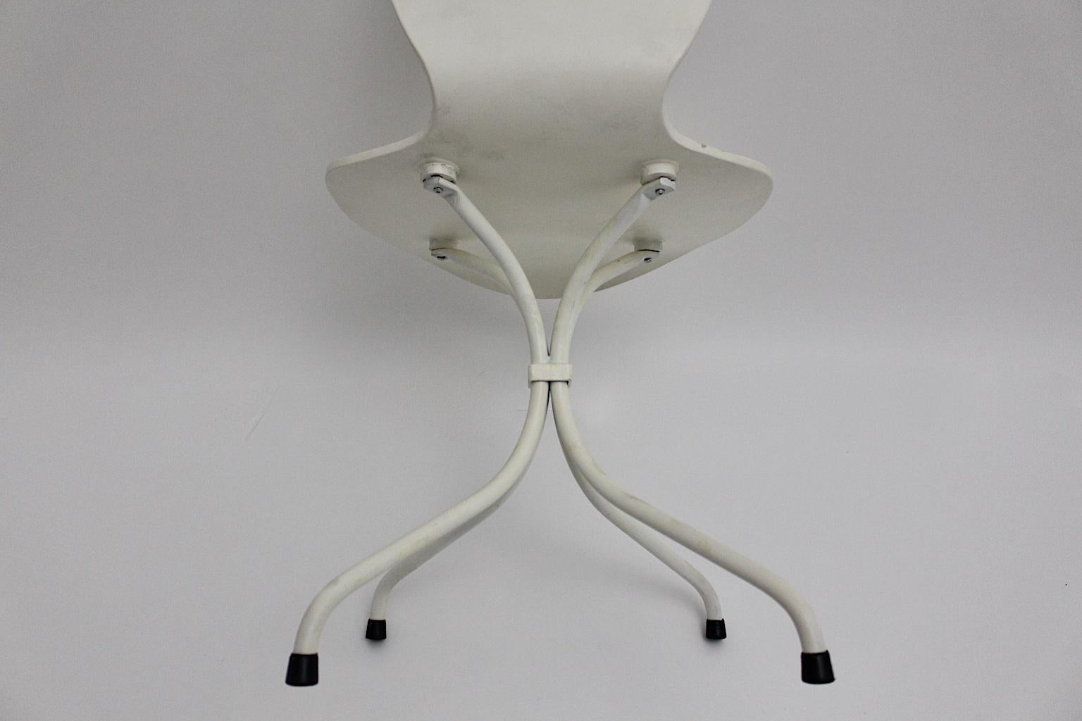 Mid-Century Modern White Vintage Dining Chairs by Theo Häberli, 1960 Switzerland For Sale 6